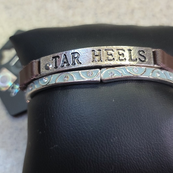 TAR HEELS 2 Bracelets. 1 BLUE / 1 Leather - Picture 2 of 8